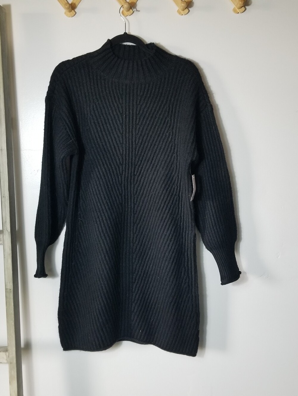 NWT SO JUNIORS BLACK RIBBED MOCK-NECK SWEATER DRESS SIZE LARGE
